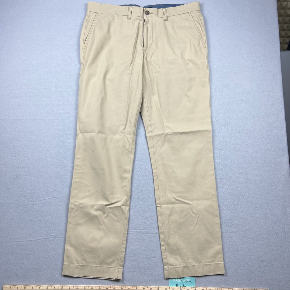 Tommy Hilfiger Mens 36x32 Khaki Tan Tailored Fit Chino Pants Trousers